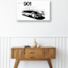 Wooden sideboard table with books and a vase Mod/002 - Porsche typ 901