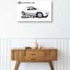 Wooden sideboard table with books and a vase Mod/003 - Porsche typ 914 (1972)