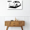 Wooden sideboard table with books and a vase Mod/005 - Porsche typ 964 (1988)