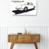 Wooden sideboard table with books and a vase Mod/006 - Porsche typ 911 T Targa (1969)