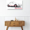 Wooden sideboard table with books and a vase Mod/008 - Porsche typ 911 Carrera RS (de 1973)