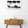 Wooden sideboard table with books and a vase Mod/011 - Porsche typ 911 Carrera Targa 2.7l (de 1975)