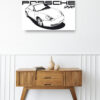 Wooden sideboard table with books and a vase Mod/012 - Porsche typ 996 Phase1 (de 1998 à 2004)