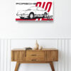 Wooden sideboard table with books and a vase Mod/014 - Porsche typ 912 S (de 1965)