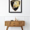 Wooden sideboard table with books and a vase Mod/002 - The Bullborghini