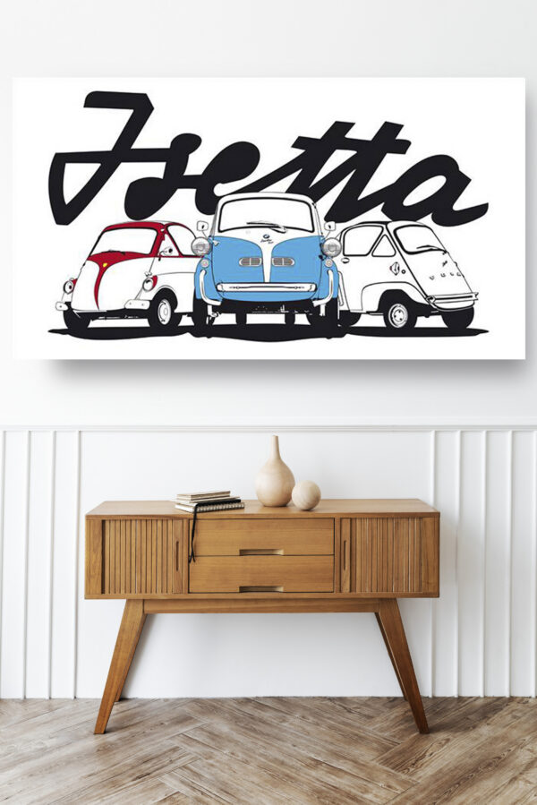 Wooden sideboard table with books and a vase Mod/020 - Isetta (Iso-Bmw-Velam) (de 1953 à 1962)