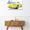 Wooden sideboard table with books and a vase Mod/021 - Ferrari Dino 246 GT (de 1969 à 1974)
