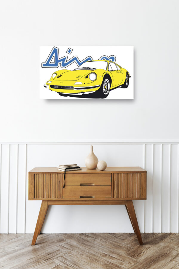 Wooden sideboard table with books and a vase Mod/021 - Ferrari Dino 246 GT (de 1969 à 1974)