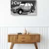Wooden sideboard table with books and a vase Mod/024 - Citroën 2CV6 Charleston (de 1983)
