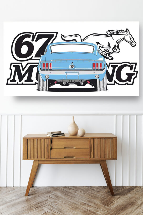 Wooden sideboard table with books and a vase Mod/027 - Ford Mustang Fastback bis (de 1967)