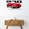 Wooden sideboard table with books and a vase Mod/030 - Porsche 911 3.3l typ 930 (de 1978 à 1983)