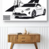 Wooden sideboard table with books and a vase Mod/034 - Alpine A110 première édition "hommage à Jean Rédélé"